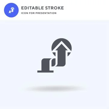 Arrow icon vector, filled flat sign, solid pictogram isolated on white, logo Illustrazione stock