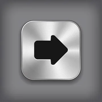 Arrow icon - vector metal app button Stock Illustration