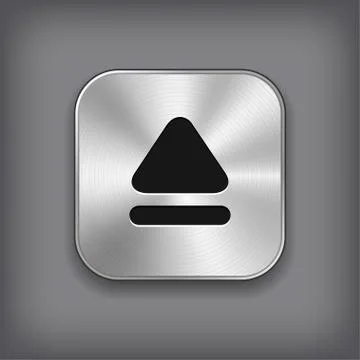 Up arrow icon - vector metal app button Stock Illustration