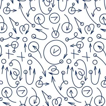 Arrow icon vector pattern with hand drawn circles in mechanical style for d.. Illustrazione stock