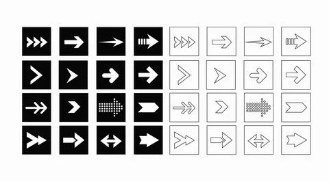 Arrow icon vector set. Stock Illustration