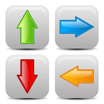 Arrow icons in all direction. Up, down, left, right arrows. Stock Illustration