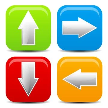 Arrow icons in all direction. Up, down, left, right arrows. Stock Illustration