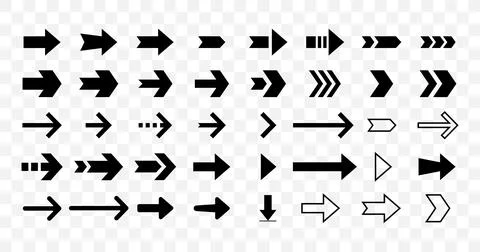 Arrow icons isolated. Vector arrows icon set. Stock Illustration