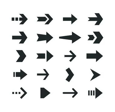 Arrow icons isolated. Vector arrows icon set. Stock Illustration