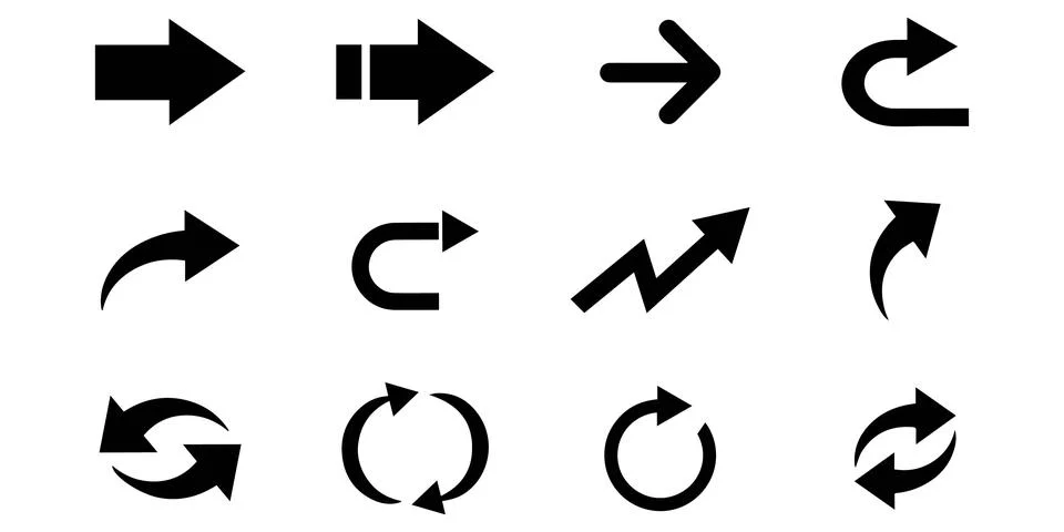 Arrow Icons Pack Stock Illustration