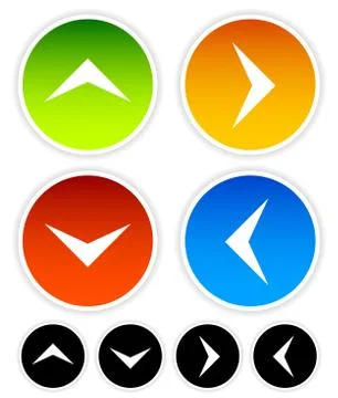 Arrow icons pointing up, down, left and right. Vector graphic Stock Illustration