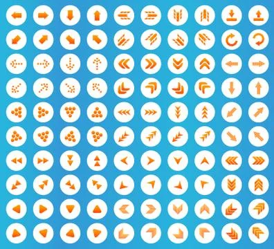 Arrow icons round set Stock Illustration