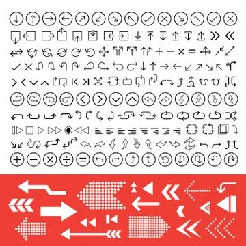 Arrow icons set Stock Illustration
