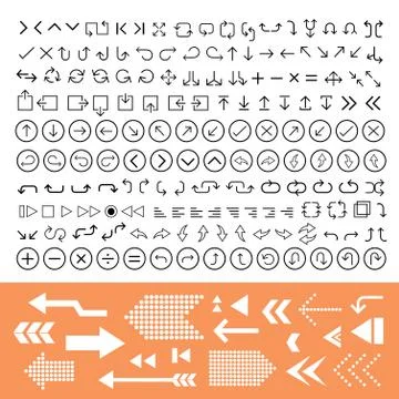 Arrow icons set Illustrazione stock