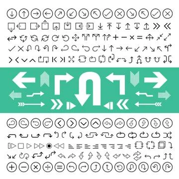 Arrow icons set Illustrazione stock