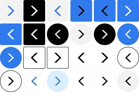 Arrow Icons Set for Navigation and User Interface Direction Stock Illustration