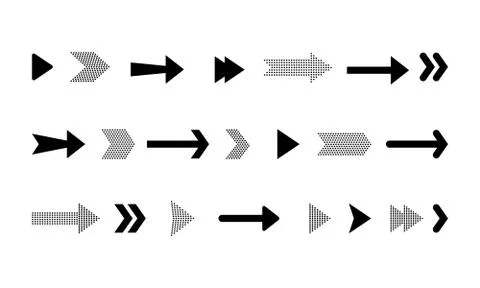 Arrow icons set or button in modern simple pictogram is minimal, flat, simple Stock Illustration