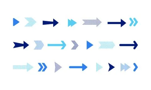 Arrow icons set or button in modern simple pictogram is minimal, flat, simple Stock Illustration