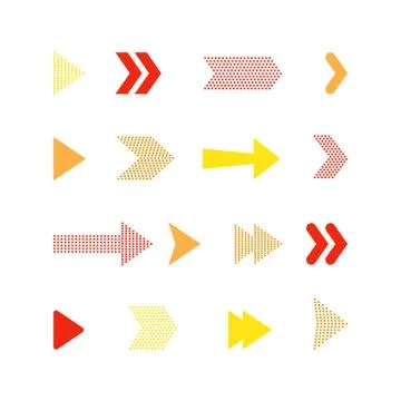 Arrow icons set or button in modern simple pictogram is minimal, flat, simple Stock Illustration