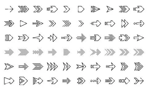 Arrow icons set, vector modern directional symbols Stock Illustration