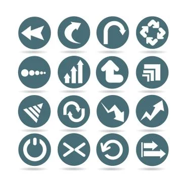 Arrow icons, web buttons Illustrazione stock