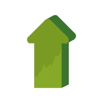 Arrow up increase green direction infographic icon. Vector graph Illustrazione stock