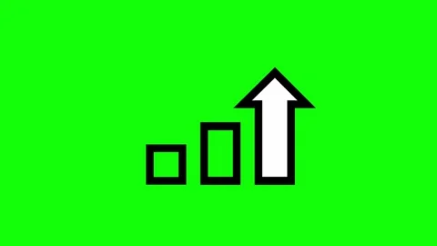 Arrow increase of success business graph on green screen animation (Chroma key) Stock Footage 310526880