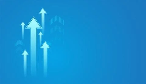 The arrow increases in size from left to right, visually representing stead.. Stock Illustration