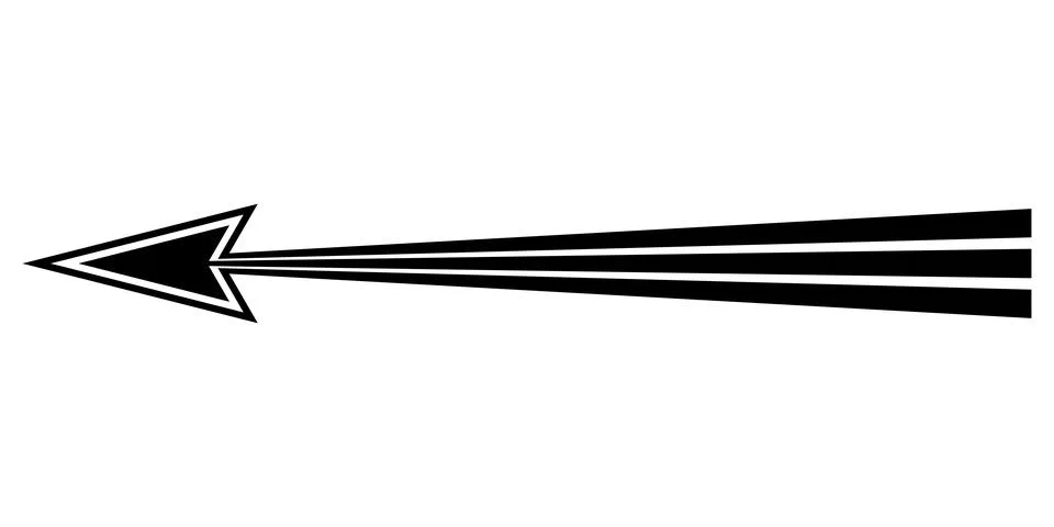 Arrow indicating the path direction movement vector movement to goal Stock Illustration