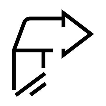 Arrow indicating right turn and future direction 스톡 일러스트