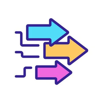 Arrow indicators analysis icon vector outline illustration Stock Illustration