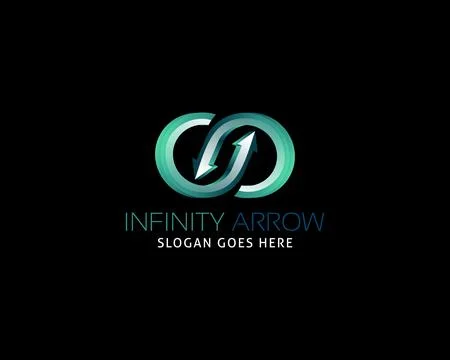 Arrow infinity business vector logo design Stock Illustration