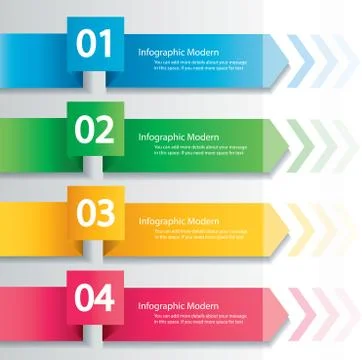 Arrow infographic concept. Vector template with 4 options Stock Illustration