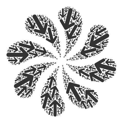 Arrow Inside Icon Rotation Fireworks Stock Illustration