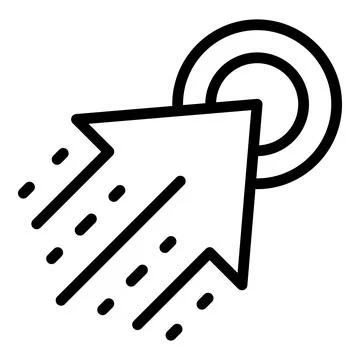 Arrow interaction icon, outline style Illustrazione stock