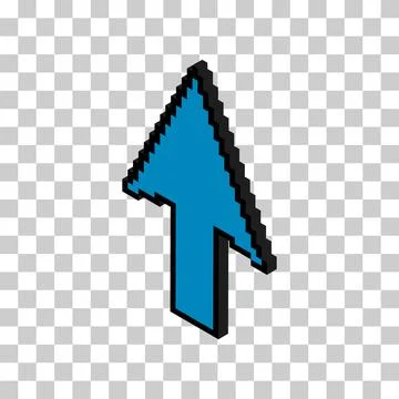Arrow isometric pixel icon, web cursor click mouse symbol, computer pointer v Stock Illustration