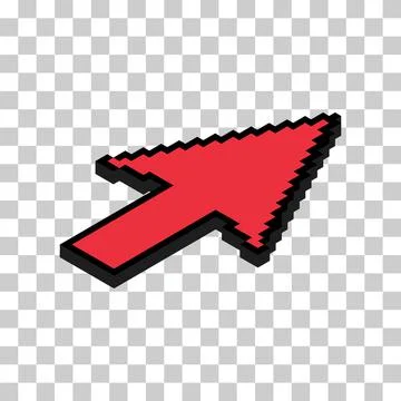 Arrow isometric pixel icon, web cursor click mouse symbol, computer pointer v Stock Illustration