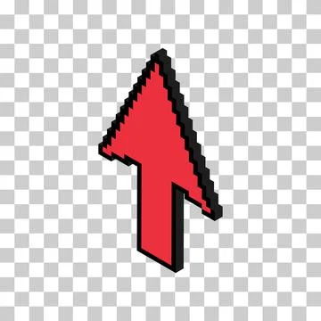 Arrow isometric pixel icon, web cursor click mouse symbol, computer pointer v Stock Illustration