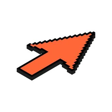 Arrow isometric pixel icon, web cursor click mouse symbol, computer pointer v Stock Illustration