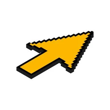 Arrow isometric pixel icon, web cursor click mouse symbol, computer pointer v Stock Illustration