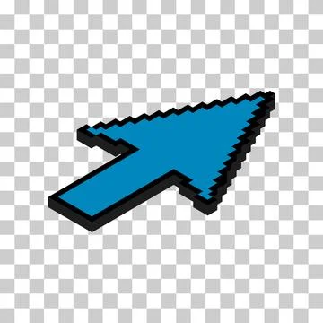 Arrow isometric pixel icon, web cursor click mouse symbol, computer pointer v Stock Illustration