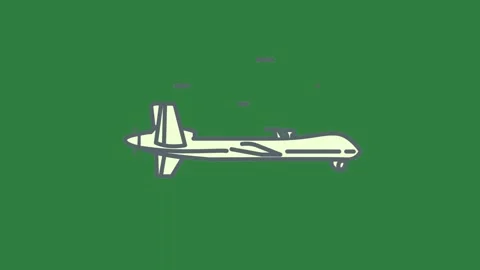 Arrow on it airplane isolated isolated on green screen background Stock Footage 336893177