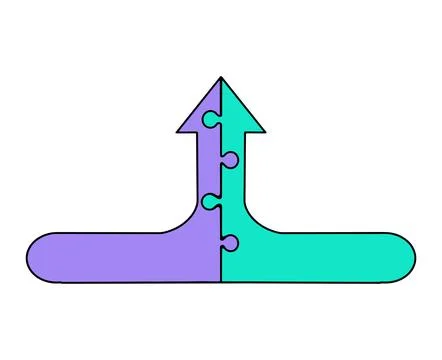 Up arrow jigsaw puzzle vector Stock-Illustration