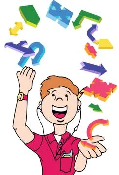 Arrow juggler Stock Illustration