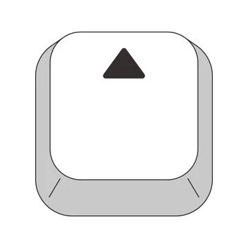 Up arrow key grayscale computer keyboard Stock Illustration
