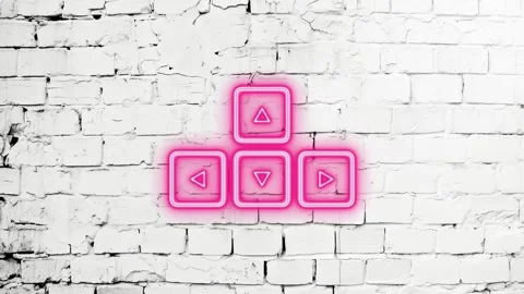 Arrow keyboard button neon animation Flicking Icons Neon Stock Footage 277077761