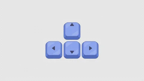 Arrow keys directional controls keyboard button set animation Stock Footage 332272767