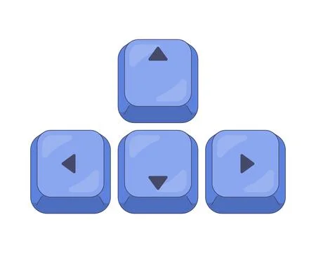 Arrow keys directional controls modern keyboard buttons Stock Illustration