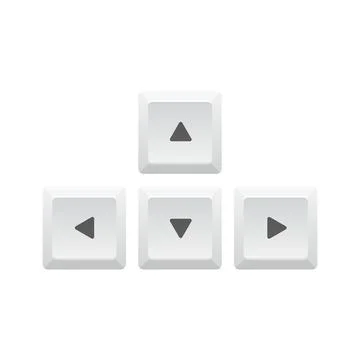 Arrow keys icon in flat style. Keyboard buttons vector illustration on isol.. Stock Illustration