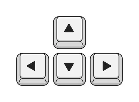 Arrow keys icon in flat style. Keyboard buttons vector illustration on isol.. Stock Illustration