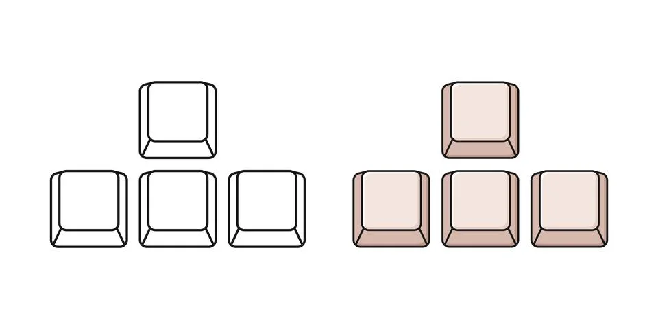 Arrow keys icon in flat style. Empty keyboard buttons vector illustration o.. Stock Illustration