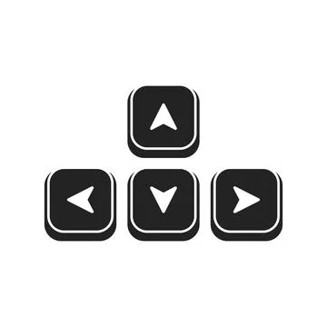 Arrow keys icon in flat style. Keyboard buttons vector illustration on isol.. Stock Illustration