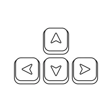 Arrow keys icon in flat style. Keyboard buttons vector illustration on isol.. Stock Illustration