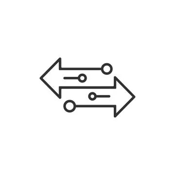 Arrow to left and right line icon. isolated on white background. Vector illus Stock Illustration